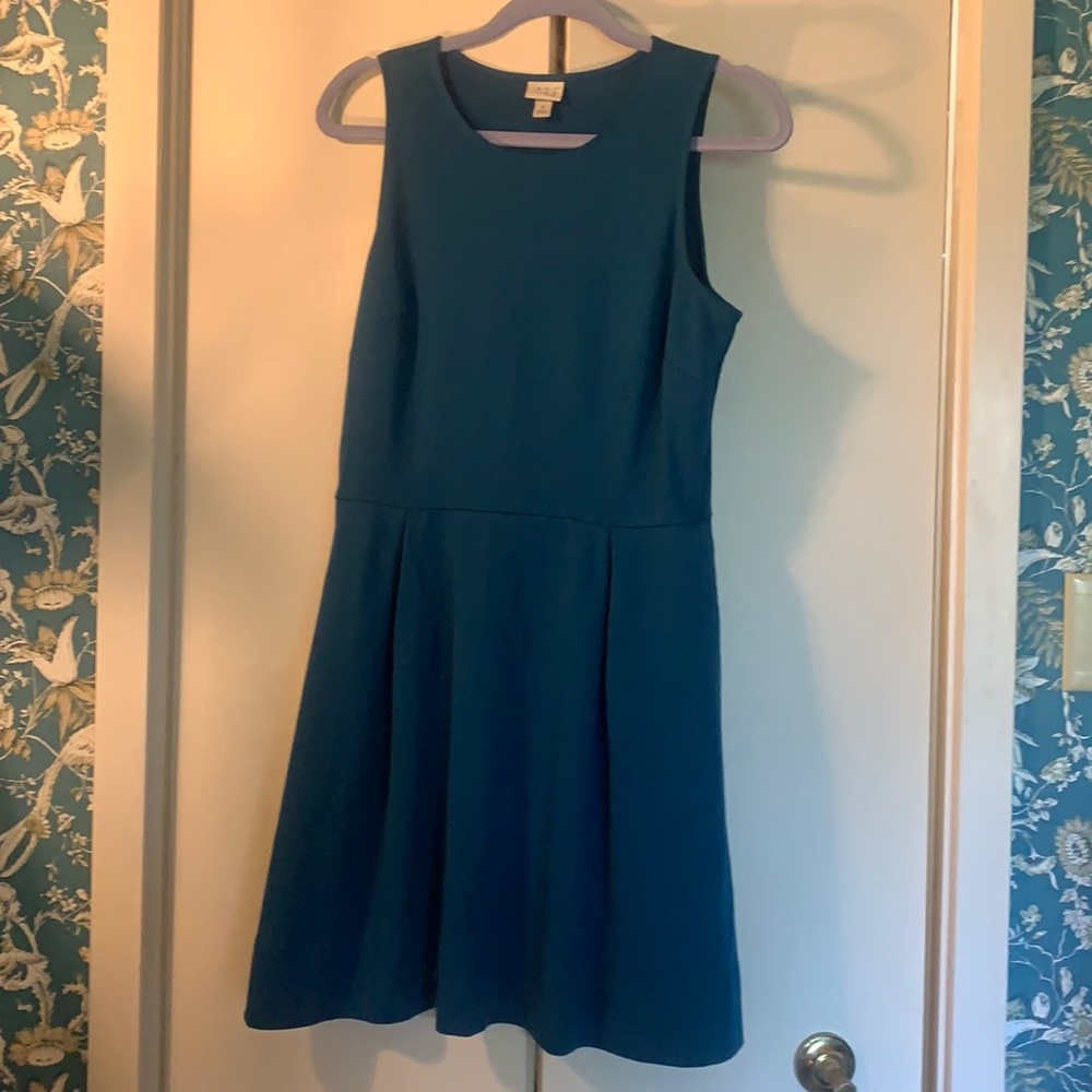 Teal Blue Sleeveless Business Casual Work Dress